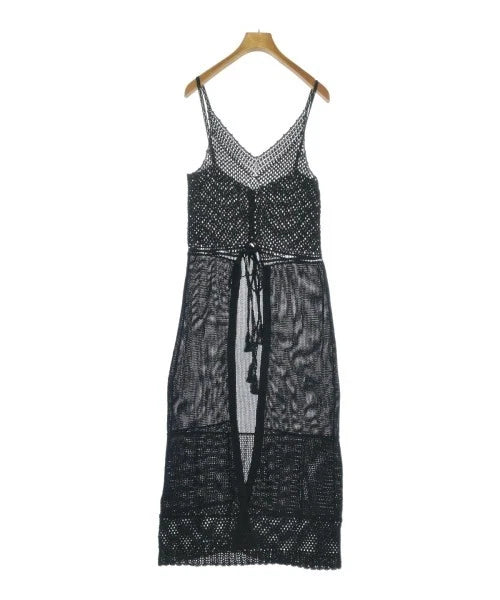 un dix cors JAPAN. Black Cotton Blend Open Weave Semi Sheer Dress