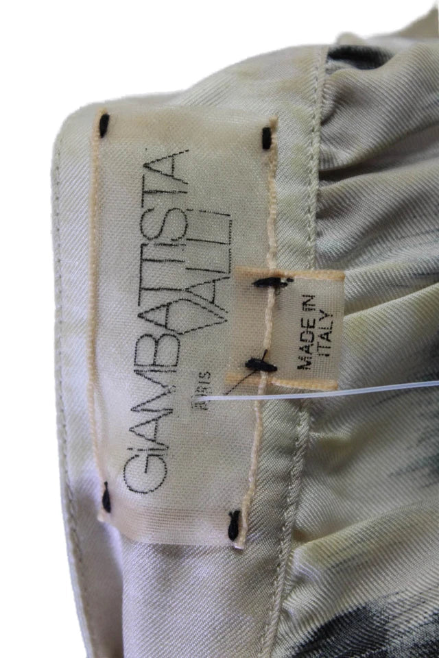 Giambattista Valli Italy. Cream Color Silk Floral Tunic Long Sleeve Top