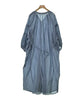 LOWRYS FARM JAPAN. Blue Cotton Shirt Dress w/Lace Belt