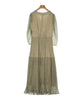 Rirandture Japan. Beige x Gray x Orange etc.(Patterned) Dress