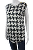 BALMAIN PARIS. B/W Houndstooth Pattern Sleeveless Top