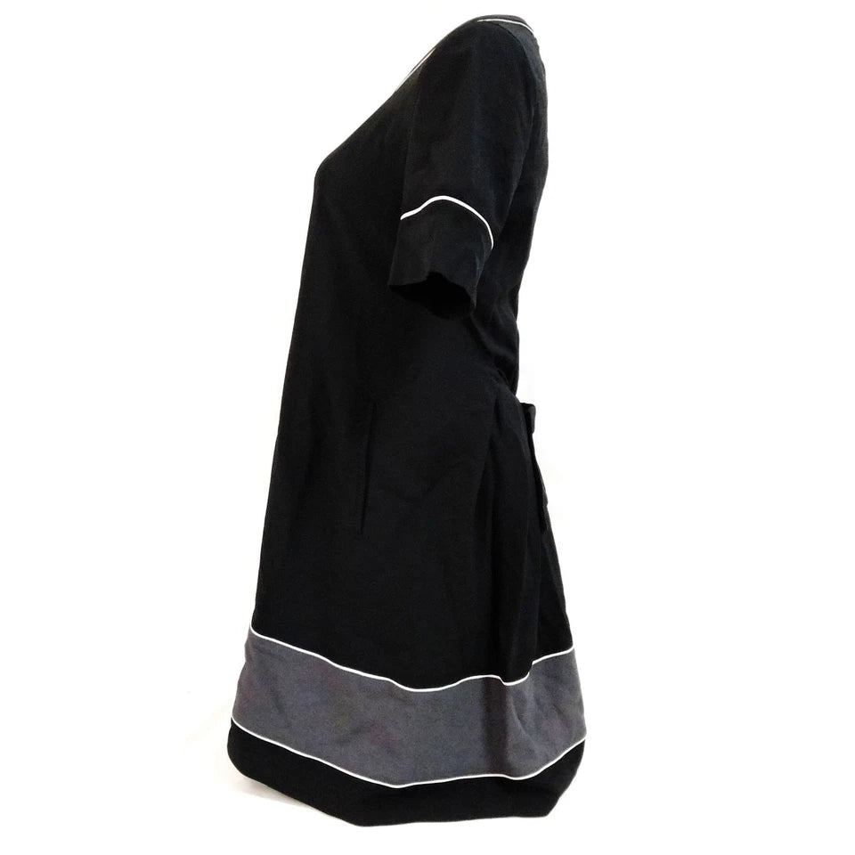 Fendi Italy. Vintage Black Acetate Rayon Dress