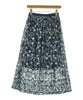 LOKITHO JAPAN. Blue x Green (Flower Pattern) Long/Maxi Length Skirts
