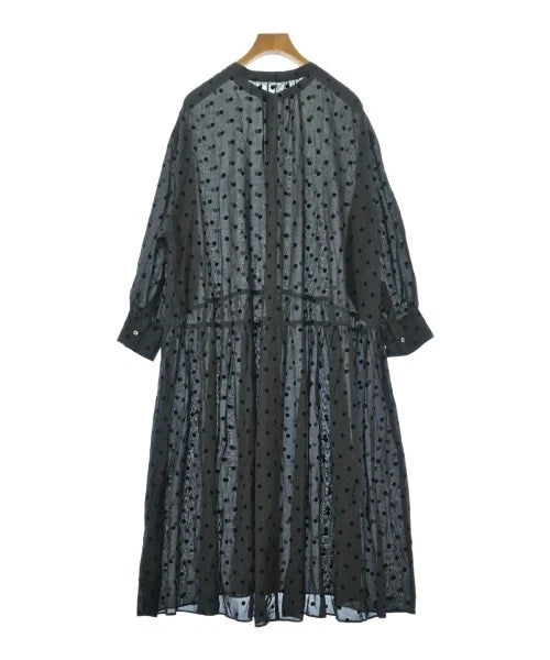 Spick and Span Japan. Black (Dot Pattern) Semi-Sheer Shirt Dress