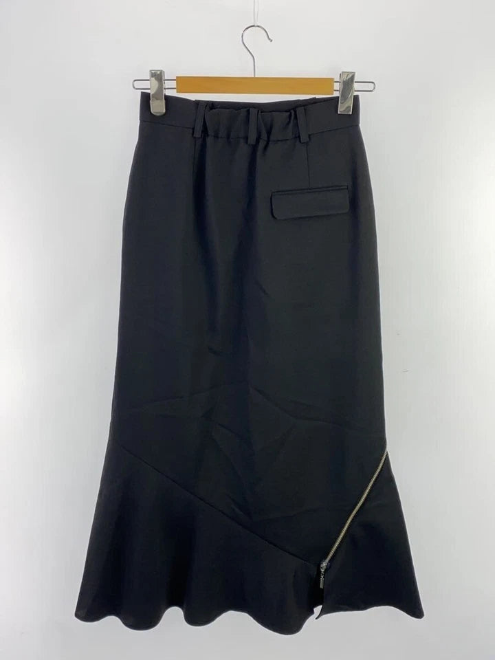 UNITED TOKYO JAPAN. NEW. NEW W/TAGS. Black Poly/Rayon Bias Zipper Skirt