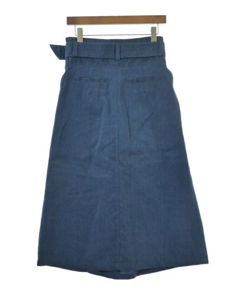 VOUSETES JAPAN. Blue Linen/Poly Blend Long/Maxi Length Skirt