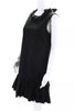 Dolce and Gabbana Italy. Black Cotton Zipped Pleated Drop Waist Dress