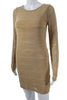Rag & Bone NY. Beige Long Sleeve Striped Cotton Sweater Dress