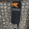 Parasuco Milan/Montreal. Distressed Blue Denim Jean Jacket w/embellishments