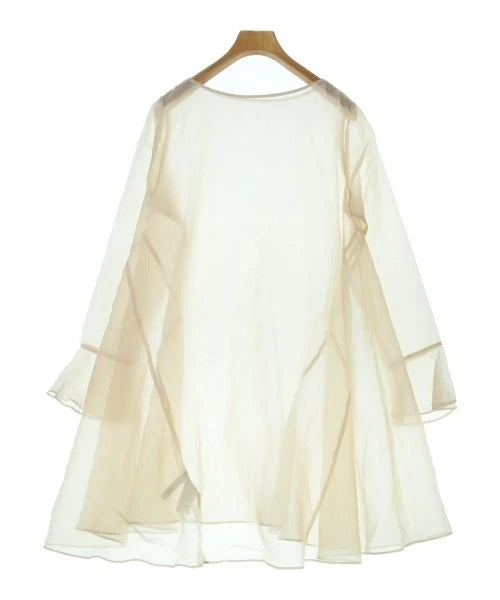 NOBLE JAPAN. Beige Semi-Sheer Long Sleeve PolyTech Nylon Top