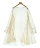 NOBLE JAPAN. Beige Semi-Sheer Long Sleeve PolyTech Nylon Top