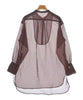 Spick and Span JAPAN. Red/Brown Semi-Sheer Long Sleeve Casual Shirt