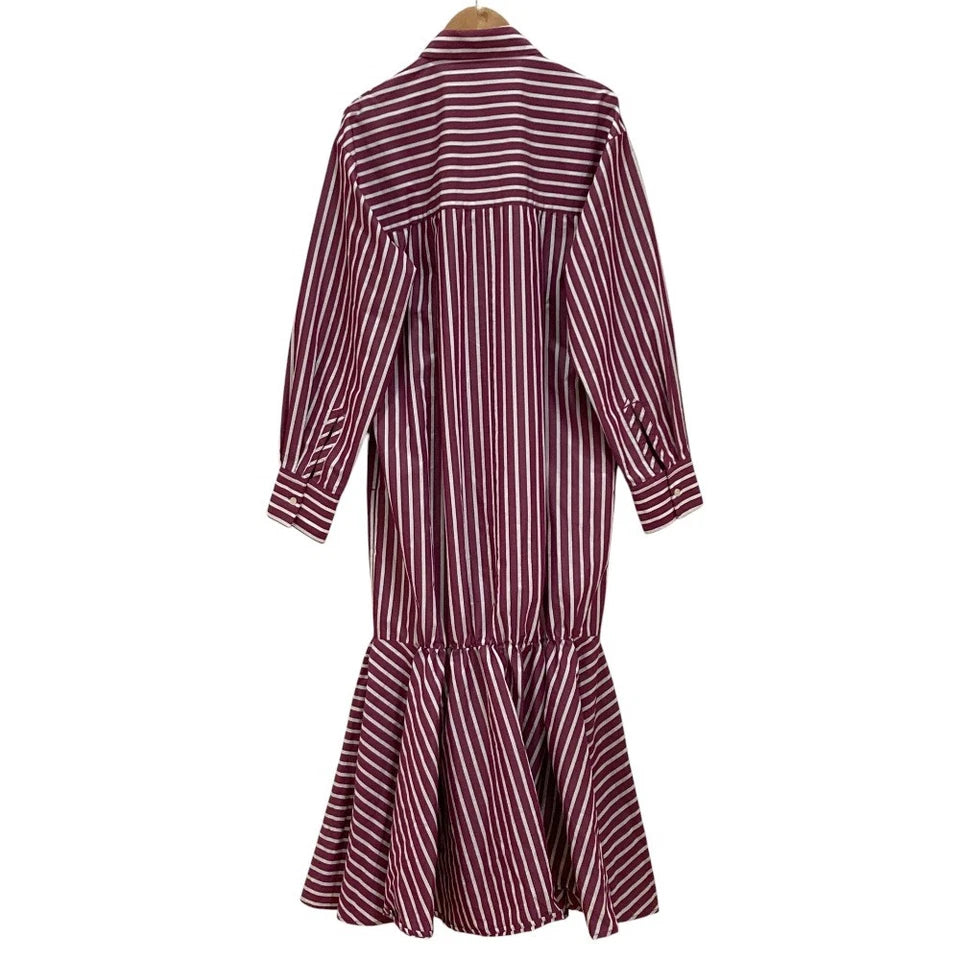emmi Japan. 22AW Collection Bordeaux Flared Shirt Dress