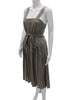 Max Mara ITALY. Brown Sleeveless Square Neck Overall Dress