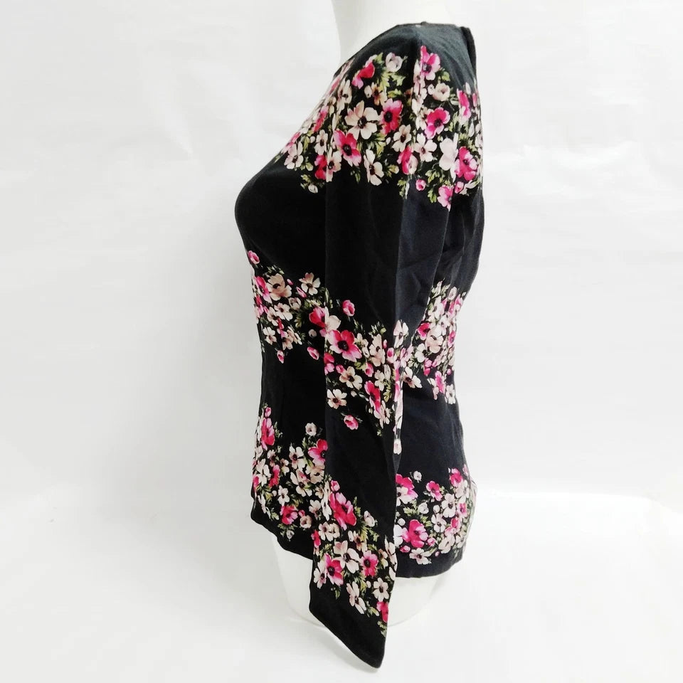 DOLCE&GABBANA ITALY. Black Rayon Floral Top