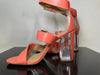 Calvin Klein NY. Orange Leather/Lucite Heels Size 39  US 9