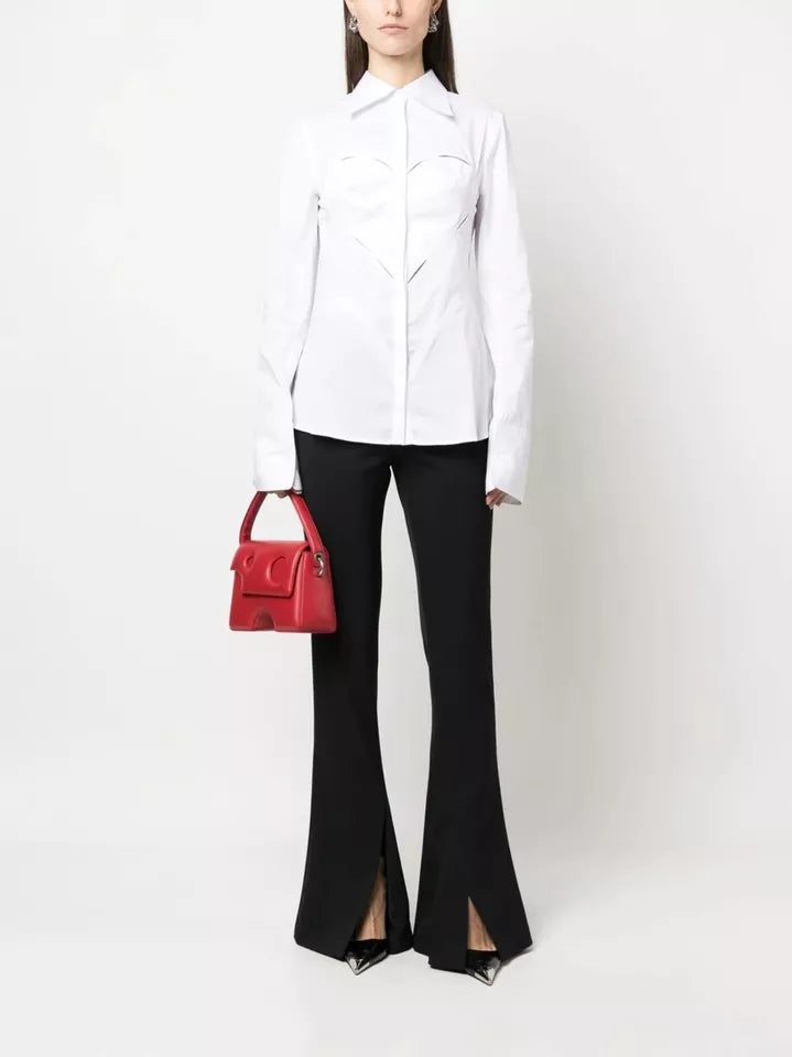 AMBUSH Italy. NEW W/O TAGS. Beige Wool Blend High-Waist Flare Split Pants