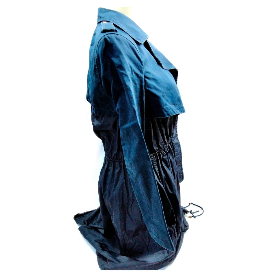 Givenchy Paris. Navy Blue Cotton, Nylon, Cupro Coat