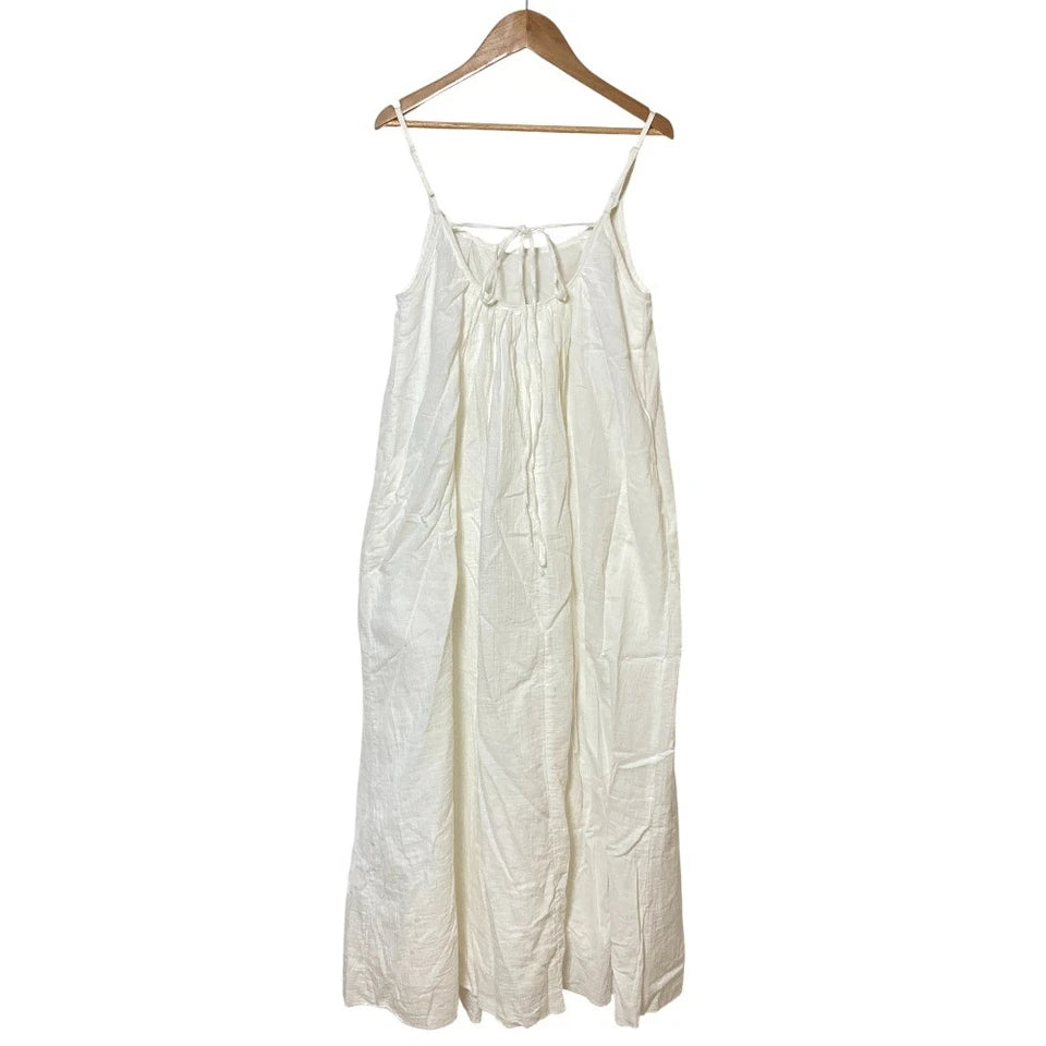 GREYCHORD JAPAN. White Cotton Gathered Camisole Dress