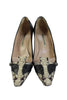 Manolo Blahnik Paris. Black Pointed Toe Animal Print Kitten Heels Size EUR 39.5