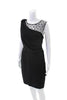 Max Mara Italy. Black Sleeveless Ruched Mid Calf Sheath Dress