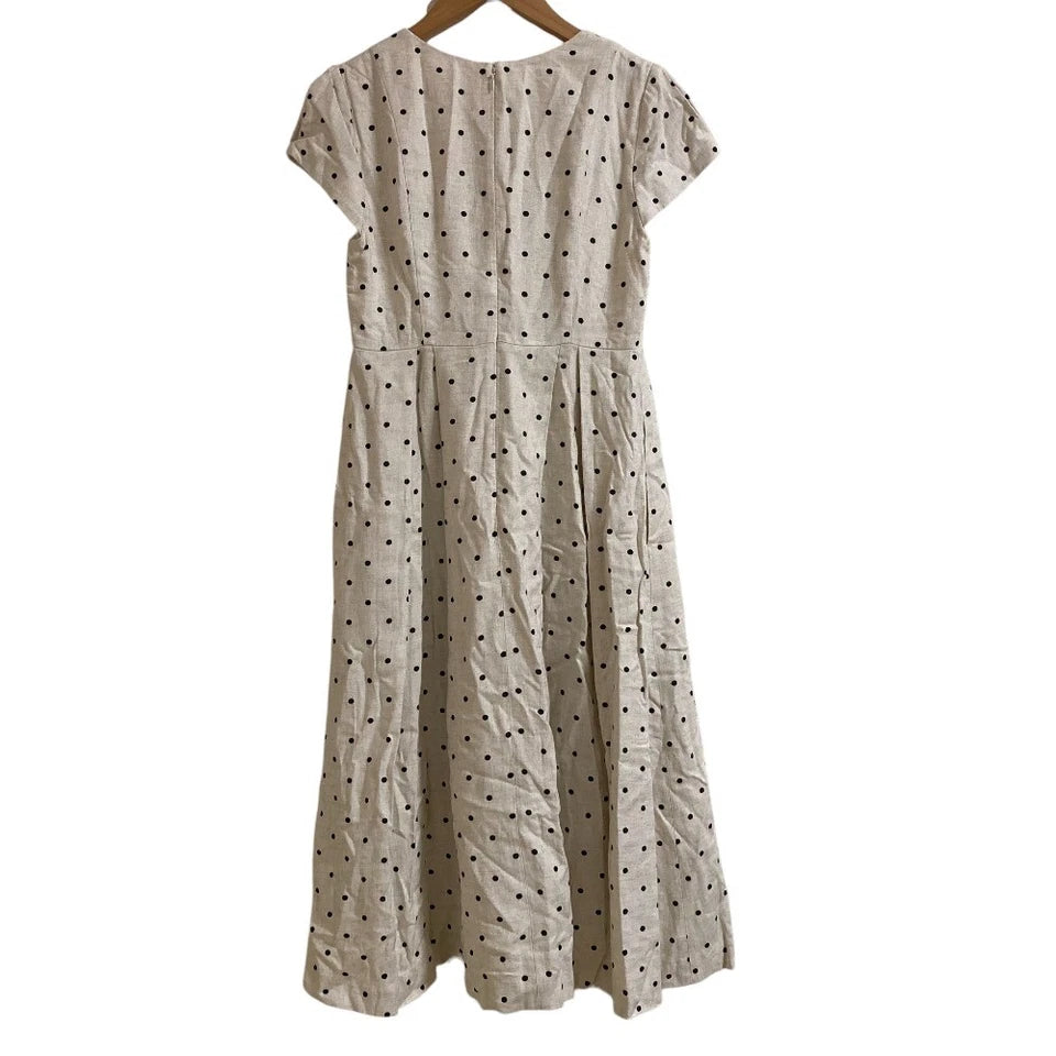 Maglie par ef-de JAPAN. Beige polka dot short sleeve long dress