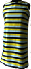 Iceberg Italy. Striped Front Tessuto Nylon, White Back Mini Dress