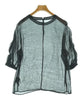 NOBLE JAPAN. Black Semi Sheer Linen Blend Blouse