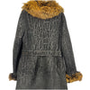 VIYONTO. Genuine Lamb skin shearling jacket, Black, Real Finn Raccoon Fur Trim, 2 Pockets.               MANY MORE FURS, FAUX FURS IN STORE ONLY