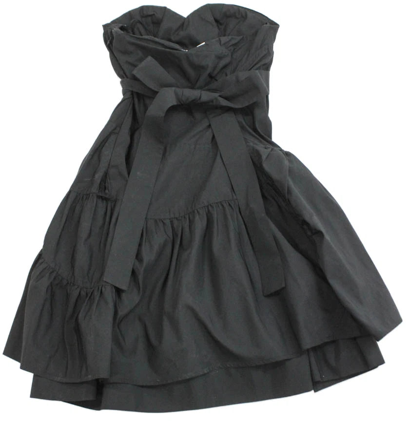 Miu Miu Italy.  Fit & Flare Sweetheart Black Sleeveless Short Dress
