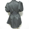 NOBLE JAPAN. 24SS COLLECTION. Black Taffeta Back Open Peplum Blouse