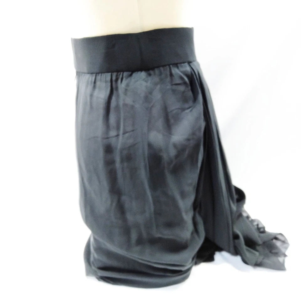 Chanel PARIS. Vintage Black Silk Pleats Skirt