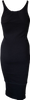 Acne Studios Sweden. Black Sweet Rib Layered BodyCon Racerback Midi Dress