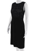 Valentino Roma Italy. Black Sheath Sleeveless Round Neck Zip Midi Dress