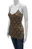Nili Lotan NY. Black Silk Floral Sleeveless V-Neck Camisole