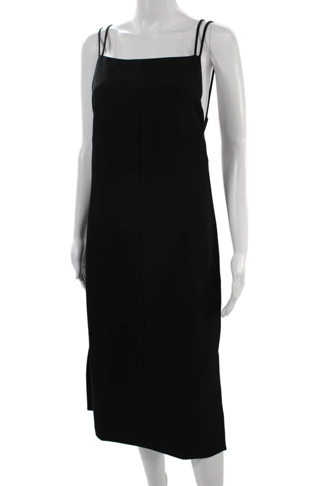 Rag & Bone NY. Black Square Neck Mid-Calf Sleeveless Slip Dress