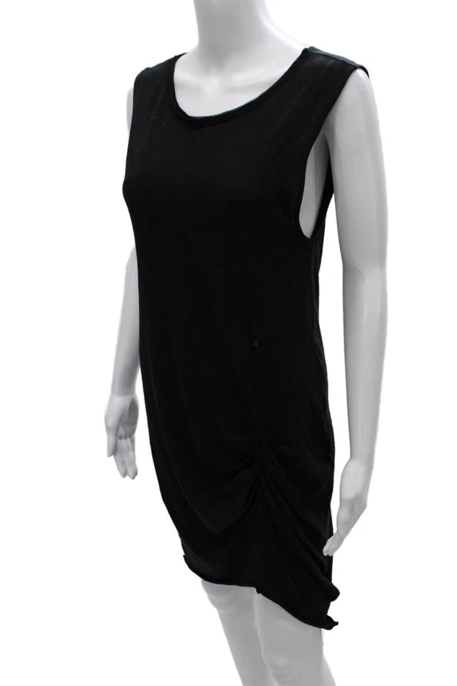 Rag & Bone NY. Black Cotton  Sleeveless Round Neck Tan Mini Dress
