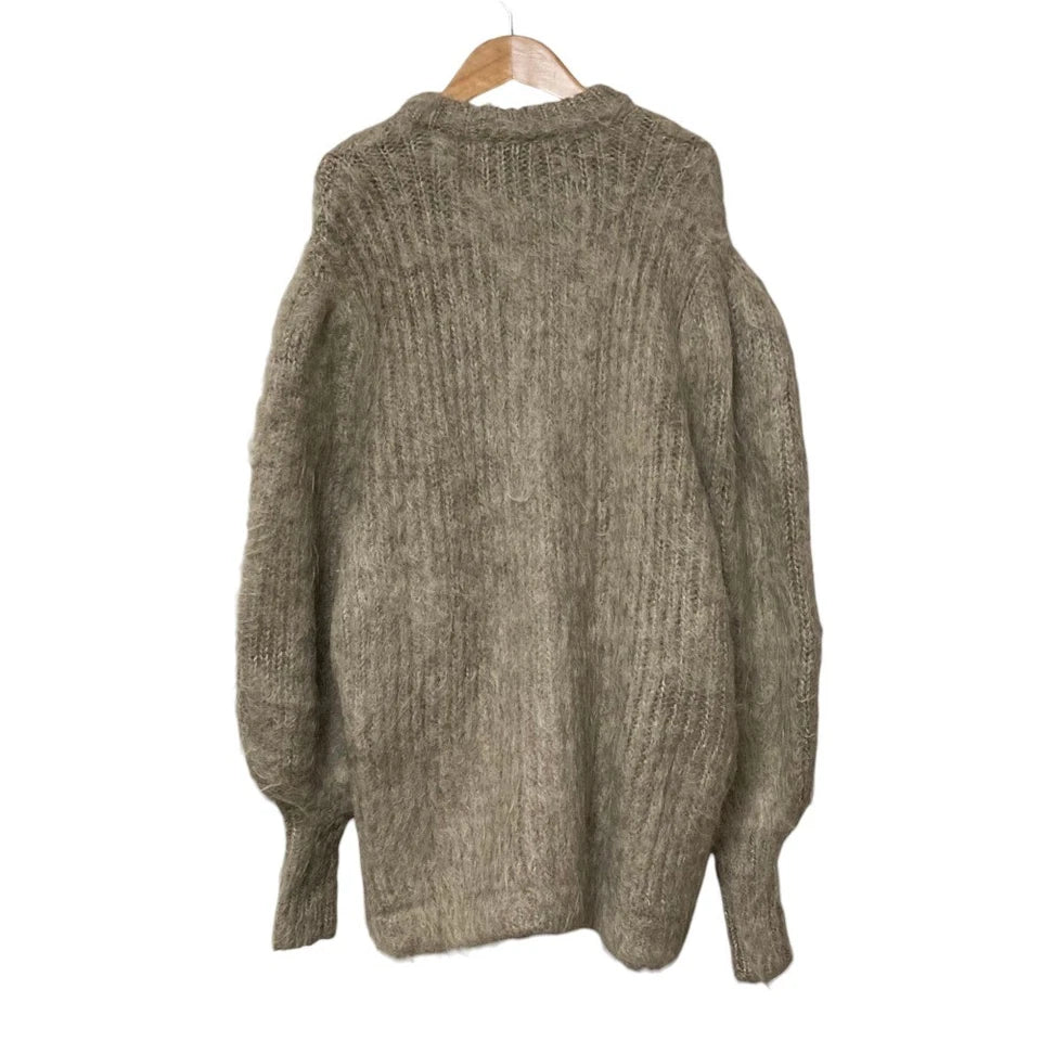 CLANE JAPAN. GREIGE COLOR MOHAIR SHAGGY CARDIGAN