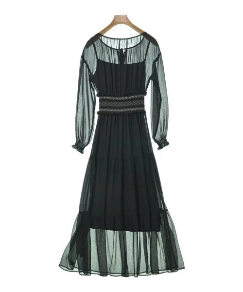 Rirandture Japan. Black/Cami Semi Sheer Cotton/Poly Blend Dress