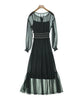 Rirandture Japan. Black/Cami Semi Sheer Cotton/Poly Blend Dress