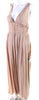 Elizabeth and James  New York Beige V Neck Satin Sleeveless Maxi Dress