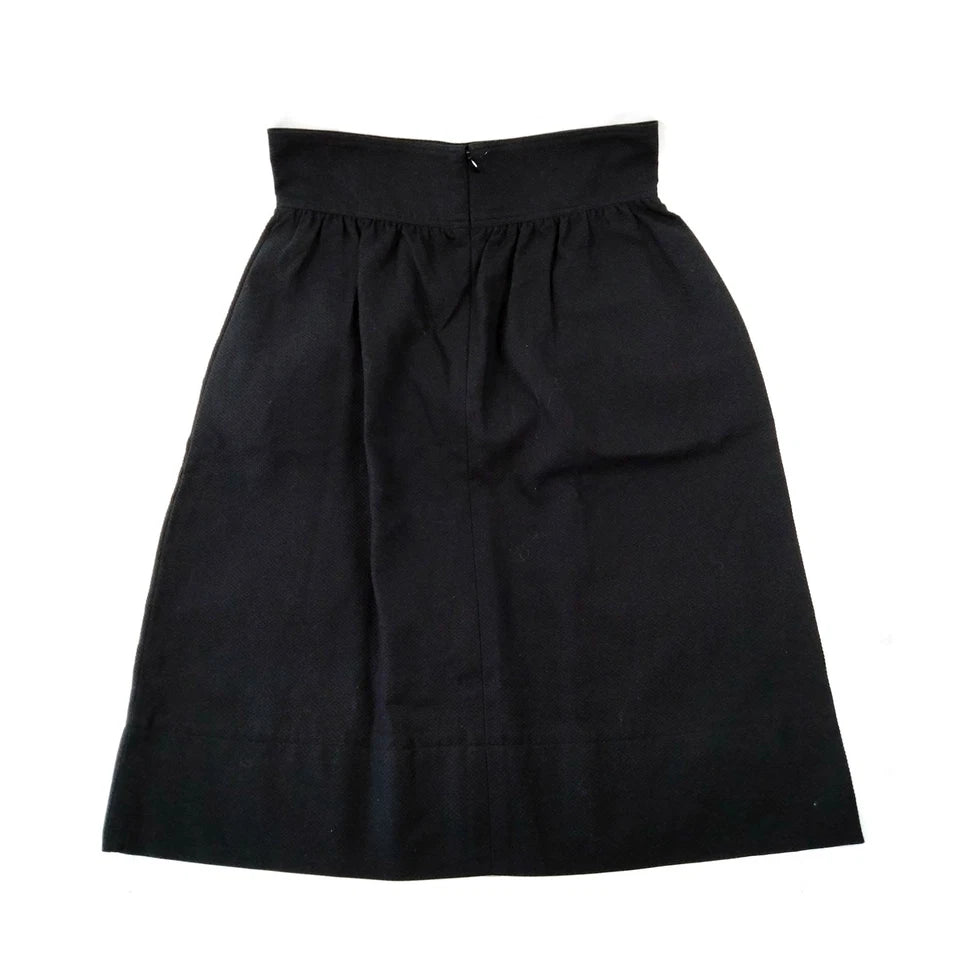 Fendi ITALY. Black Cotton Flare Skirt