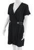 Rag & Bone NY. Black V-Neck Short Sleeve 100% Viscose Wrap Dress