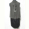 UNITED ARROWS JAPAN. NEW. NWT. Khaki/Black Colorblock Sleeveless Gathered Dress