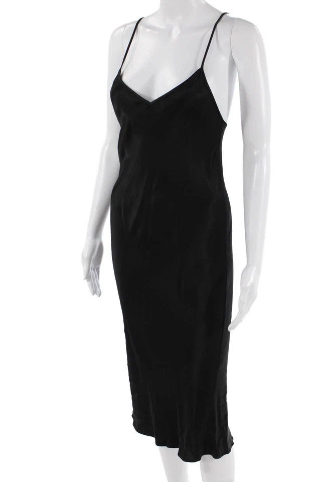 DONNA KARAN NEW YORK DKNY. Black Sleeveless Slip Dress