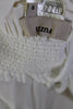 Jean Paul Gaultier Paris. Fuzzi Line. White Halter Strapless Smocked A Line Maxi Dress