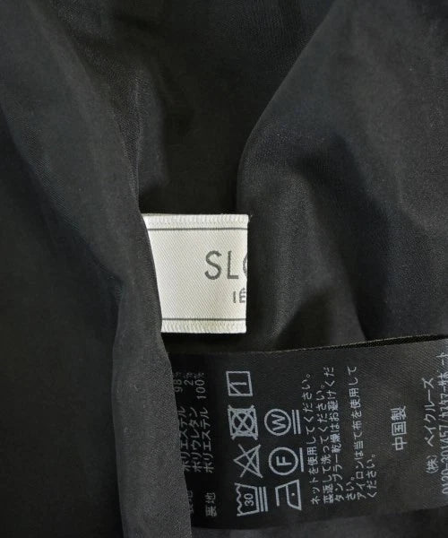IENA: SLOBE IENA Paris/Japan.  Black PolyTech Slip Dress