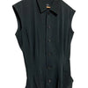 Yohji Yamamoto Y'S JAPAN.  Vintage Black Sleeveless Shirt Dress