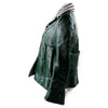 Marni Italy. Green Distressed Nylon/Houndstooth Pattern Collar Coat
