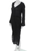 Solid & Striped NY. Black Cotton Kaftan Long Sleeve Cotton Tie Maxi Dress